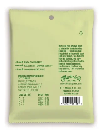 Encordado Ukelele Soprano Martin Fluorcarbon M600 D 616096 MLA79054558600 092024 O