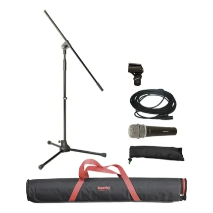 Pie Microfono + Microfono + Cable + Pipeta + Funda Superlux